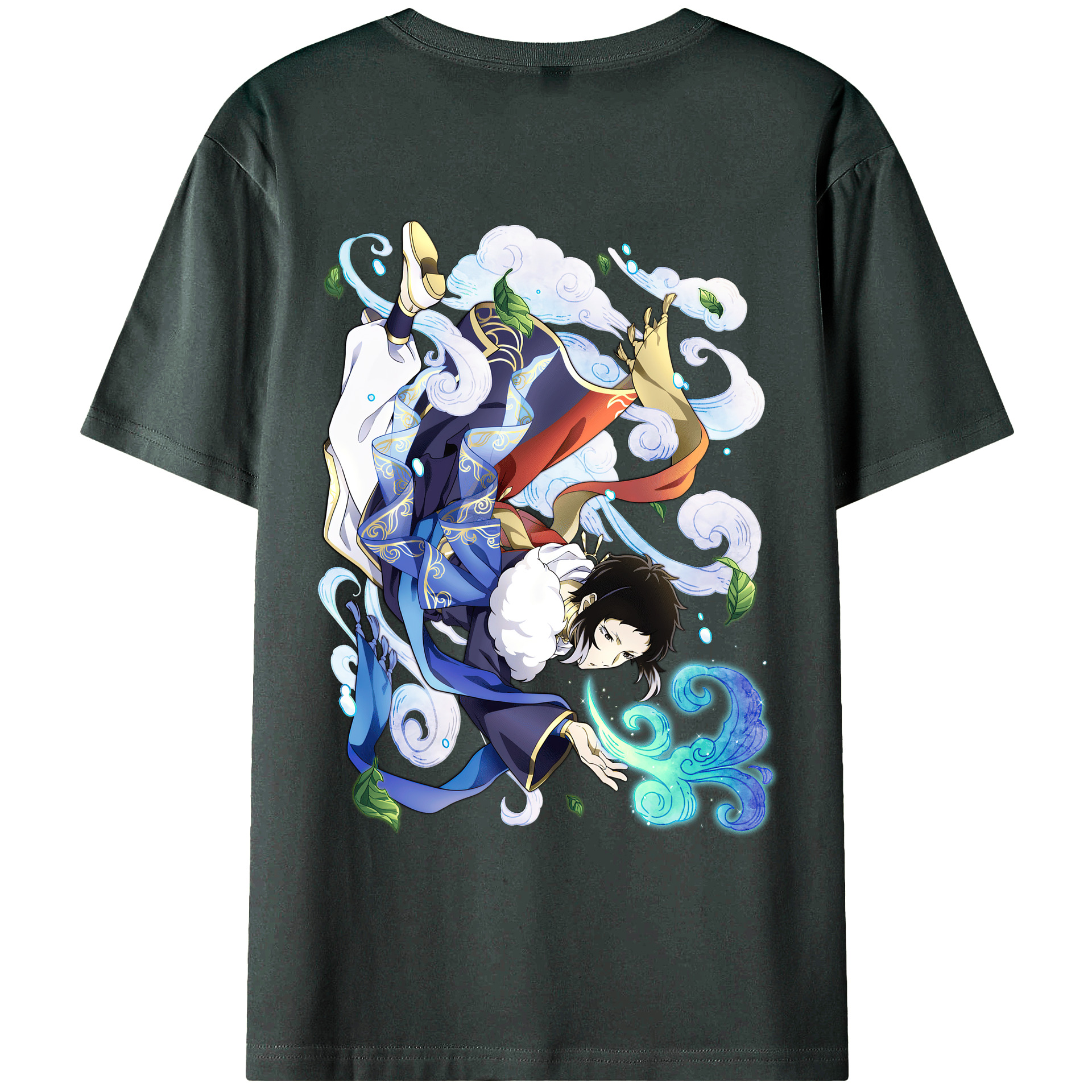 （画像用） 文豪ストレイドッグス Bungo Stray Dogs 綿100％ メンズ半袖Tシャツ（バックプリント） 通気性